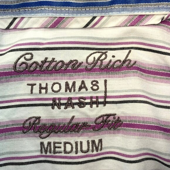 Thomas Nash Men's Shirt Cotton Rich Reg Fit Medium Fits Chest 39-42 Short Sleeve - Picture 3 of 5